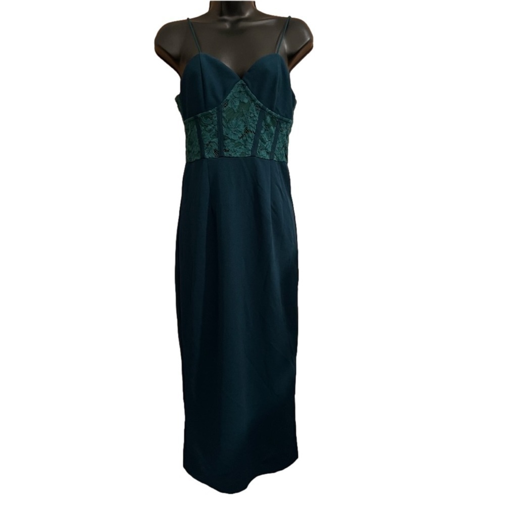 FAUX CORSET MIDI DRESS